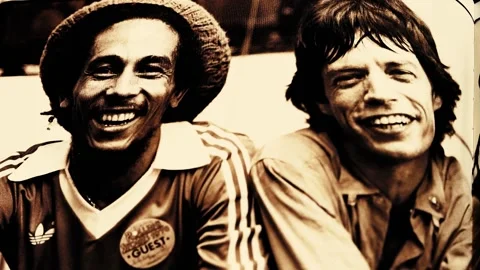 Bob Marley and Mick Jagger Stock Footage 249988831