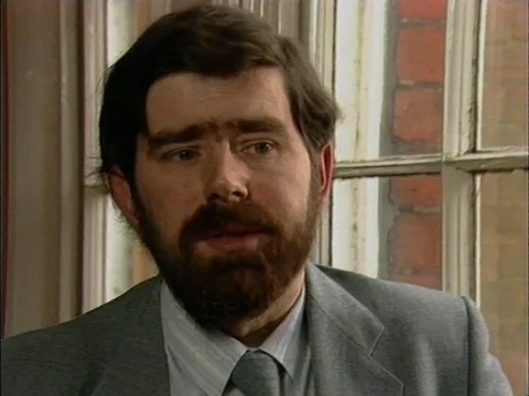 Bob Shorter talking about day care for handicaps, England, 1986 Stock Footage 134024506