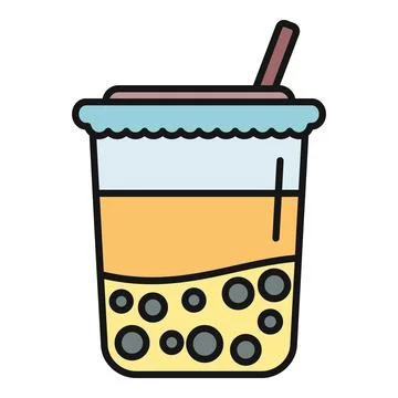 Boba milk tea drink with tapioca pearls Illustrazione stock
