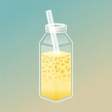 Boba tea ads with delicious tapioca and jelly. Stock Illustration