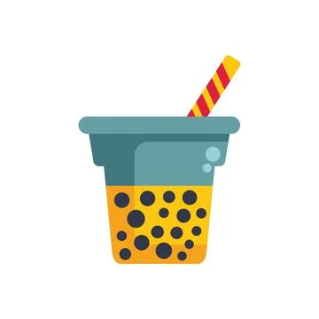 Boba tea is refreshing on a hot summer day Stock Illustration