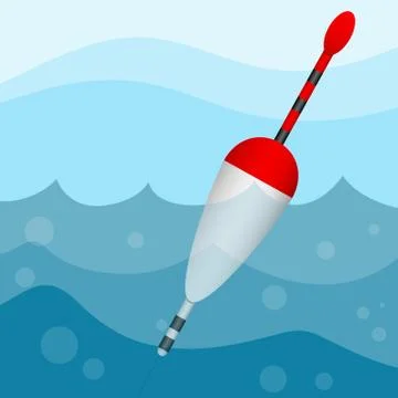Bobber in water. Vector . Stock Illustration