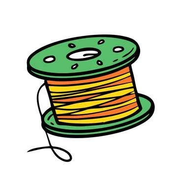 Bobbin thread. Hand made needlework doodles Vector illustration on white Stock Illustration