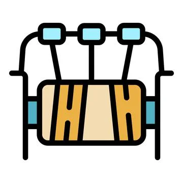 Bobbin thread icon color outline vector Illustrazione stock