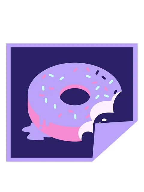 Bobbing motion animation of bitten frosted donut graphic vector illustratio.. Stock Footage 324233359