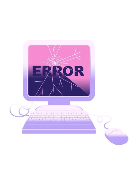 Bobbing motion animation of broken computer illustration icon Stock Footage 324064154