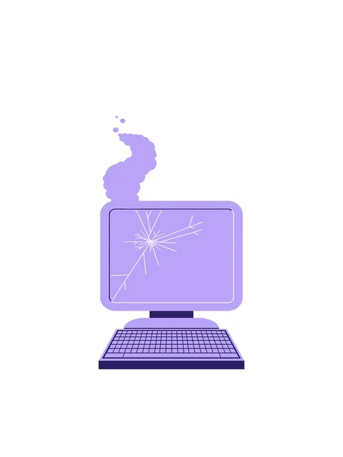 Bobbing motion animation of broken computer graphic vector illustration Stock Footage 324443161