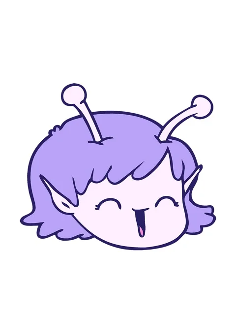 Bobbing motion animation of cartoon alien space girl face design Stock Footage 324063623