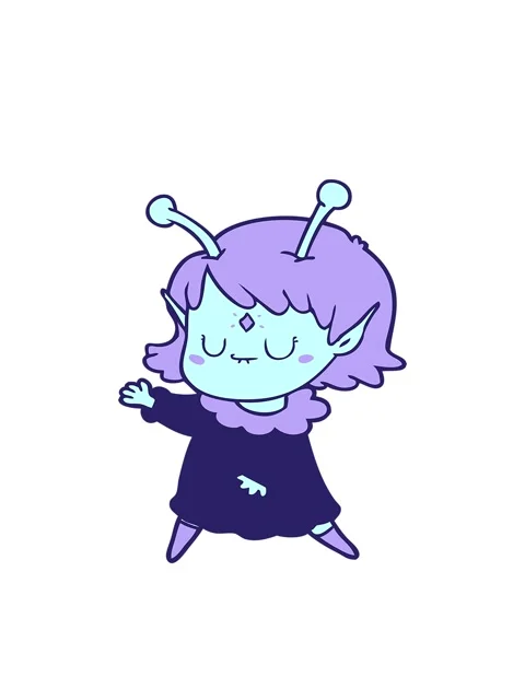 Bobbing motion animation of cartoon alien girl dancing Stock Footage 324428210