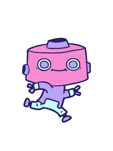 Bobbing motion animation of cartoon android image Stock Footage 324049894