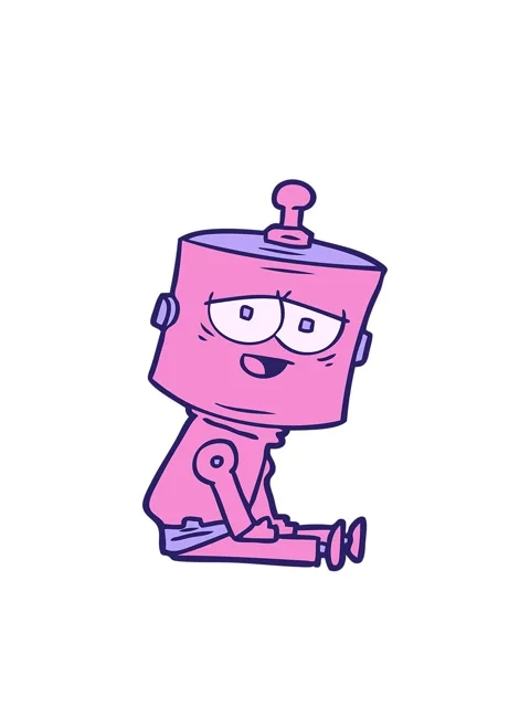 Bobbing motion animation of a cartoon android character Stock Footage 324422363