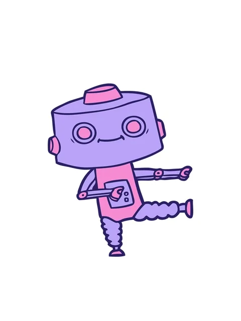 Bobbing motion animation of cartoon android character Stock Footage 324464883