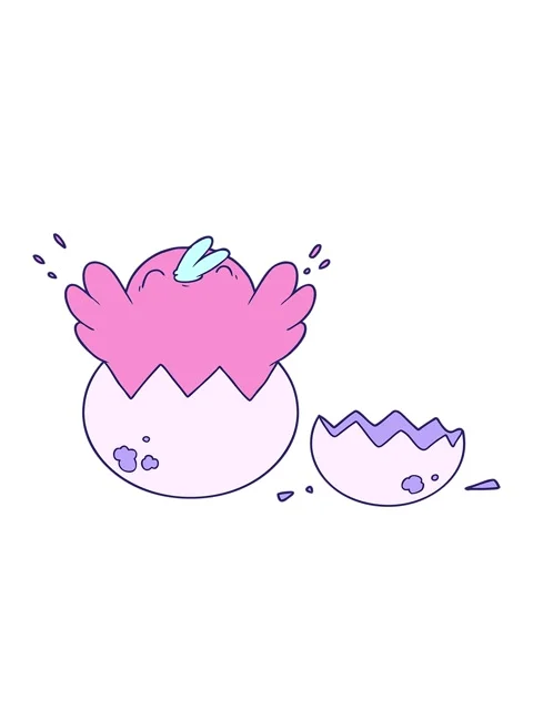 Bobbing motion animation of cartoon chick hatching from egg Stock Footage 324348943
