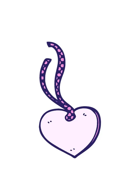 Bobbing motion animation of cartoon doodle heart shaped gift tag Stock Footage 324112369