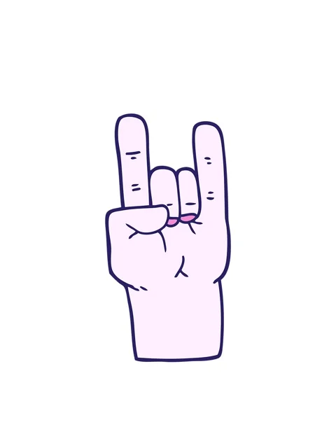Bobbing motion animation of cartoon doodle rock music hand Video stock 324178335