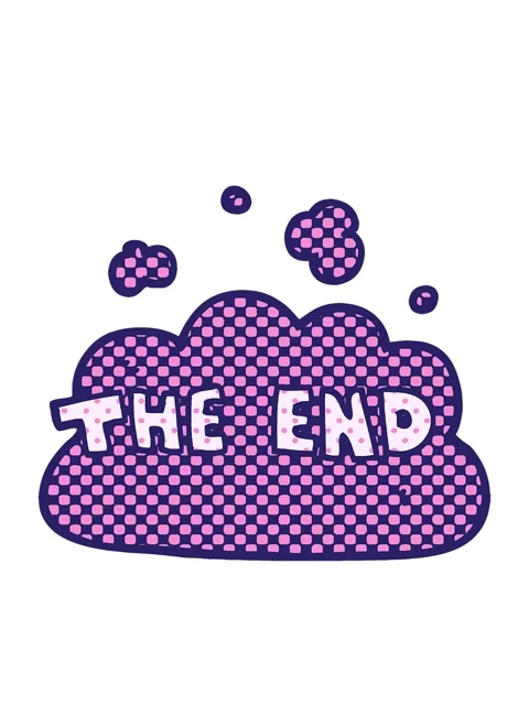 Bobbing motion animation of cartoon doodle the end font Stock Footage 324373442