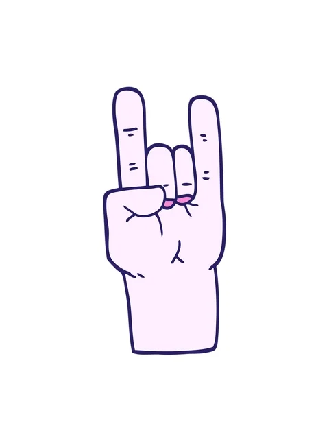 Bobbing motion animation of cartoon doodle rock music hand Video stock 324425313