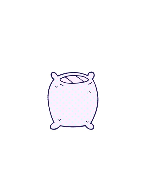Bobbing motion animation of cartoon doodle bedtime pillow Stock Footage 324435739