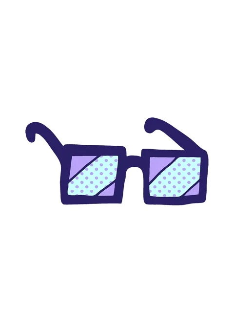 Bobbing motion animation of cartoon doodle square spectacles Stock Footage 324452377
