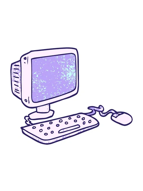 Bobbing motion animation of cartoon doodle office computer Stock Footage 324461998