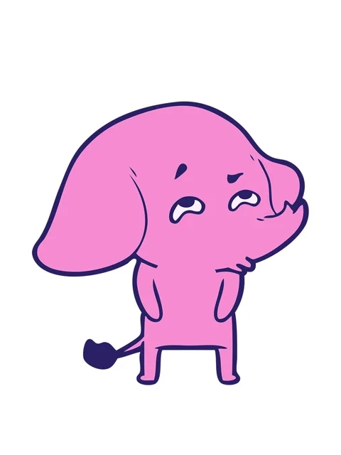 Bobbing motion animation of cartoon elephant remembering Stock Footage 324437071