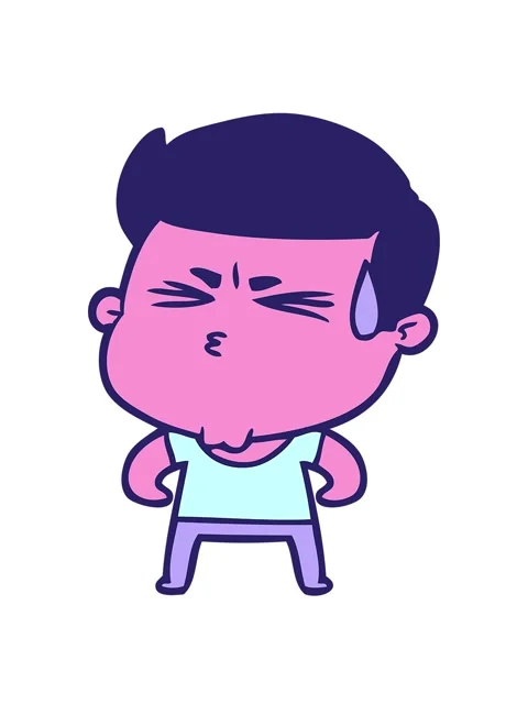 Bobbing motion animation of cartoon man sweating Stock Footage 324366649