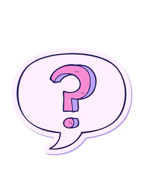 Bobbing motion animation of cartoon question mark with speech bubble sticker Stock Footage 324103842