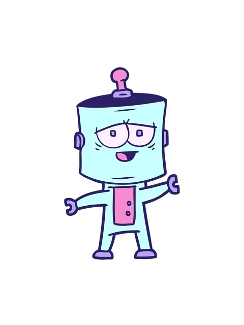 Bobbing motion animation of a cartoon robot character design Stock Footage 324077887