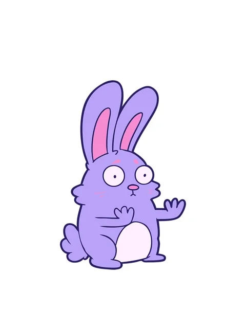 Bobbing motion animation of a cartoon scared rabbit Stock Footage 324271859