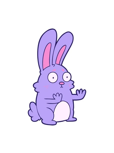 Bobbing motion animation of a cartoon scared rabbit Stock Footage 324304268