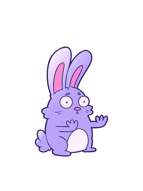 Bobbing motion animation of cartoon scared rabbit Stock Footage 324359241