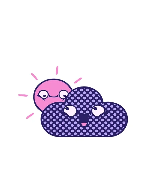 Bobbing motion animation of comic book style cartoon of a storm cloud and sun Stock Footage 324050341