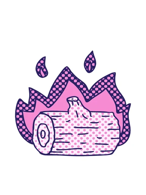 Bobbing motion animation of comic book style quirky cartoon campfire Stock Footage 324202536