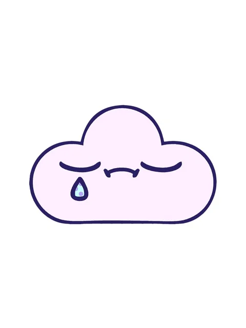 Bobbing motion animation of comic book style cartoon of a sad cloud Stock Footage 324302243