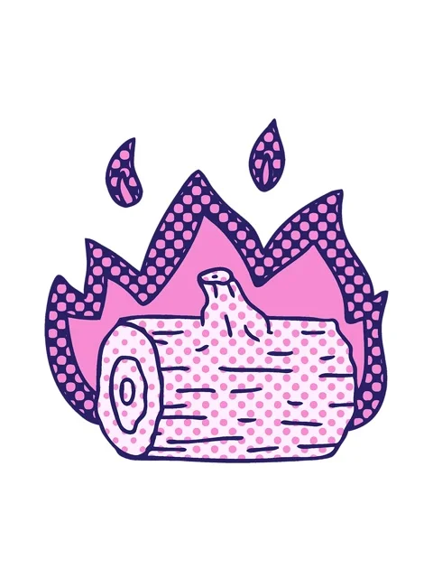 Bobbing motion animation of comic book style quirky cartoon campfire Stock Footage 324369727