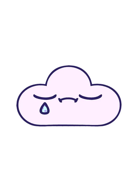 Bobbing motion animation of comic book style cartoon of a sad cloud Stock Footage 324484558