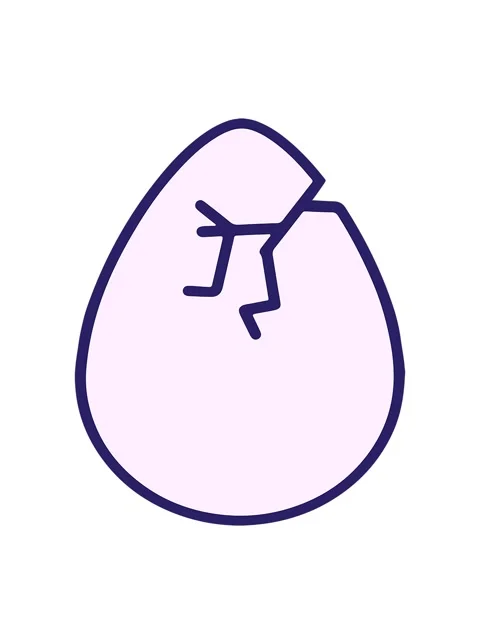 Bobbing motion animation of cracked easter egg design Stock Footage 324213288