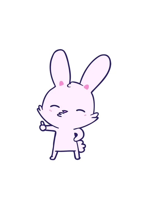 Bobbing motion animation of curious bunny cartoon illustration Stock Footage 324091155