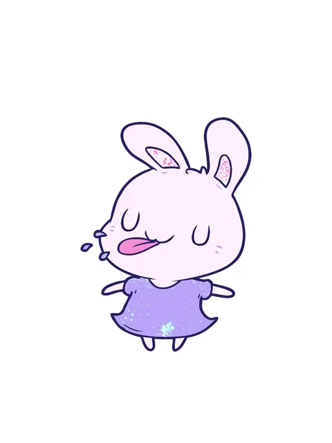 Bobbing motion animation of cute cartoon rabbit blowing raspberry Stock Footage 324075705