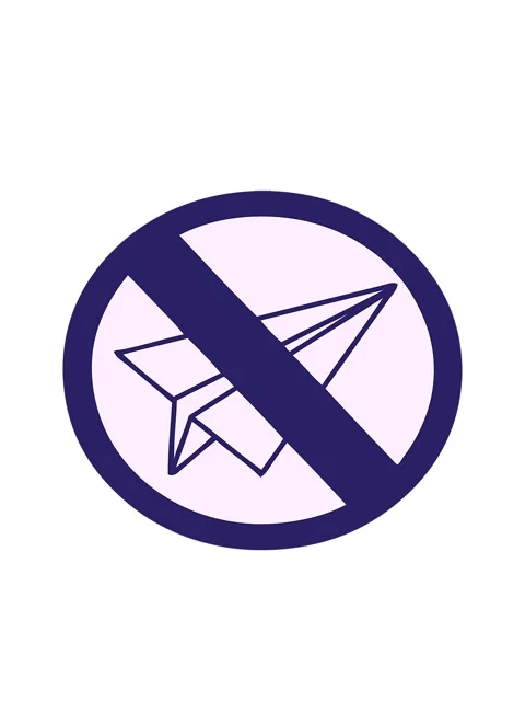 Bobbing motion animation of cute cartoon of a no paper aeroplanes allowed Stock Footage 324124550