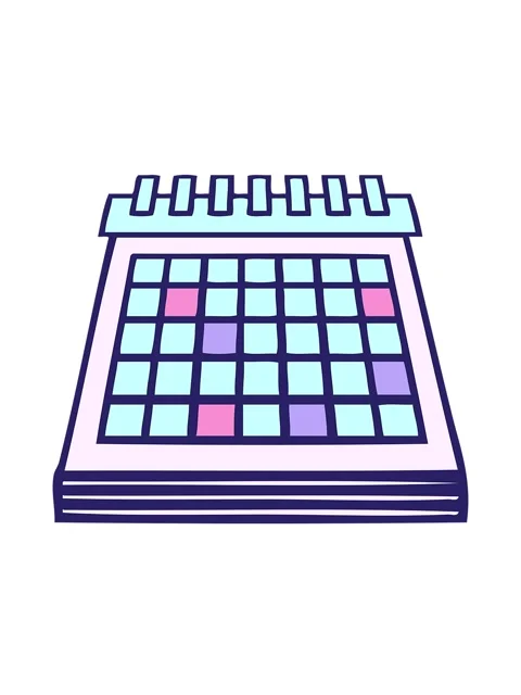 Bobbing motion animation of cute cartoon of a work calendar Stock Footage 324386306