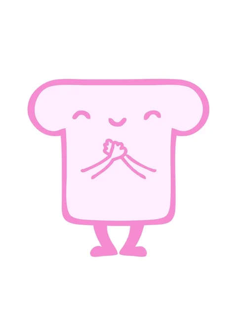 Bobbing motion animation of cute slice of bread Stock Footage 324419596