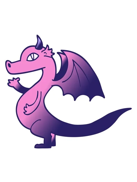 Bobbing motion animation of cute vector gradient illustration cartoon dragon Stock Footage 324331121