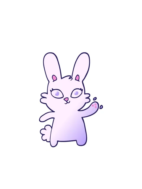 Bobbing motion animation of cute vector gradient illustration cartoon rabbi.. Stock Footage 324352592
