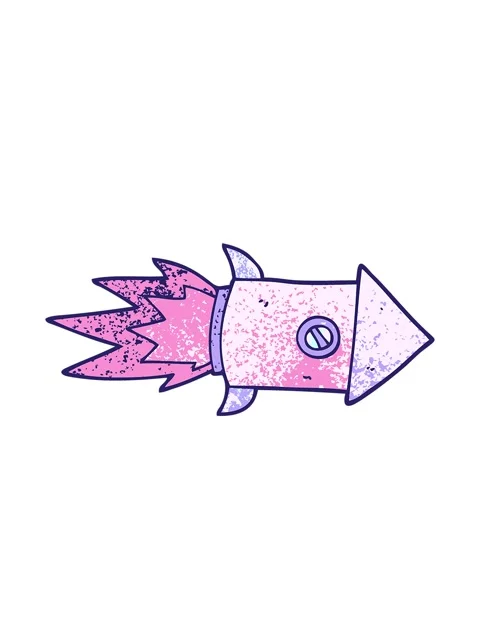 Bobbing motion animation of a doodle of a space rocket Stock Footage 324266929