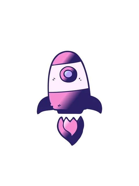 Bobbing motion animation of drawing of a space rocket Stock Footage 324180504
