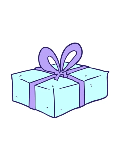 Bobbing motion animation of drawing of a wrapped gift Stock Footage 324166099