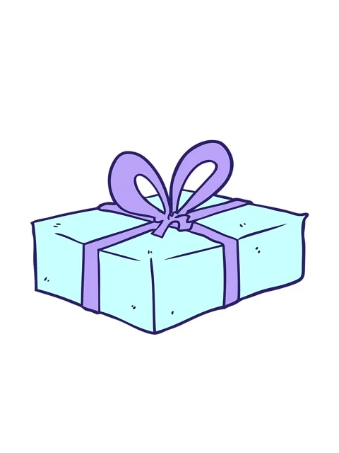 Bobbing motion animation of drawing of a wrapped gift Stock Footage 324456503