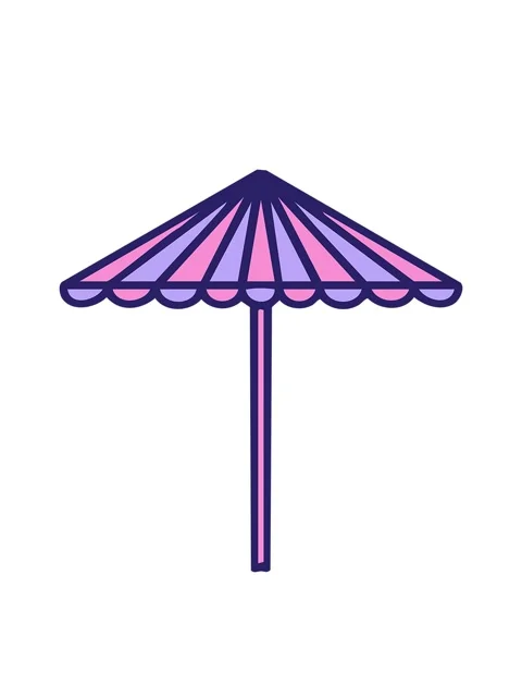 Bobbing motion animation of a folding beach parasol Stock Footage 324110990