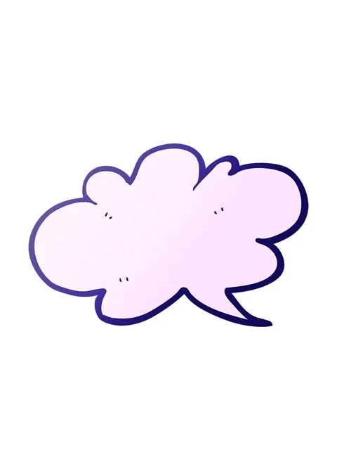 Bobbing motion animation of freehand drawn cartoon cloud speech bubble Stock Footage 324334174